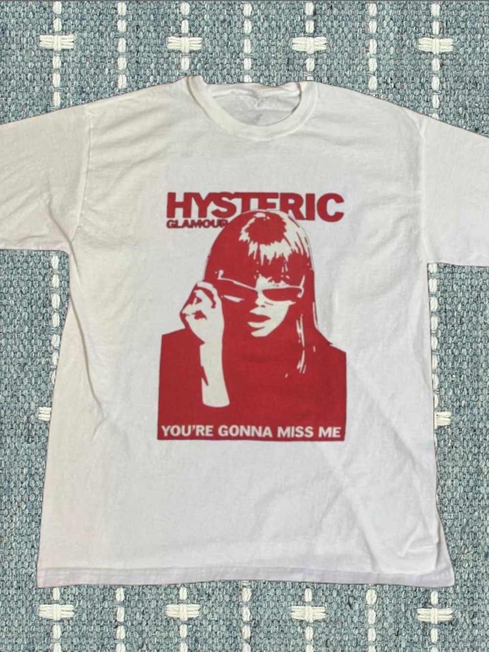 Gildan White Tee with Red Hysteric Glamour Graphic